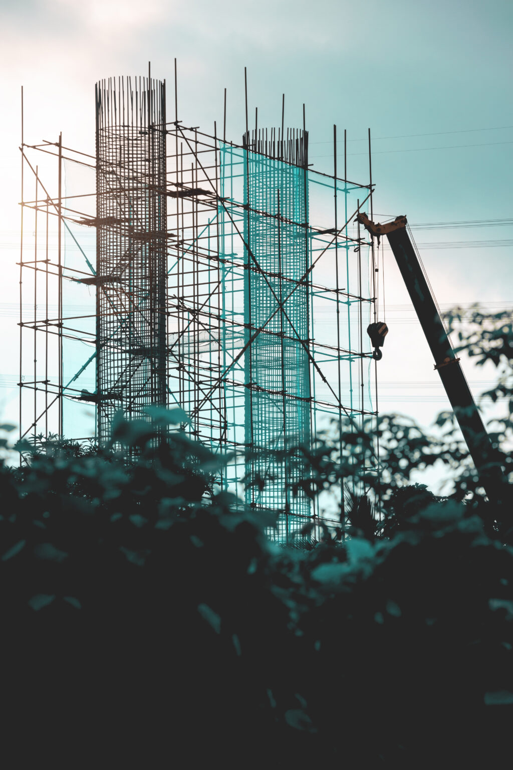 Steel bridge scaffolding construction